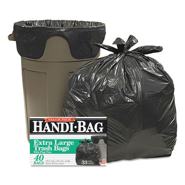 Handi-Bag® Super Value Pack, 33 Gal, 0.65 Mil, 32.5" X 40", Black, 40-box freeshipping - TVN Wholesale